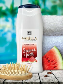 Шампунь безсульфатный для всех типов волос с соком арбуза «Vanilla» - Энергия+рост